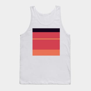 A tremendous dough of Almost Black, Jazzberry Jam, Brick Red, Dark Peach and Butterscotch stripes. Tank Top